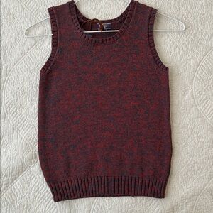 NWT Kipp Girl’sRound Neck Tweed Vest. Red/blue. Size 6X  100% cotton 46 retail